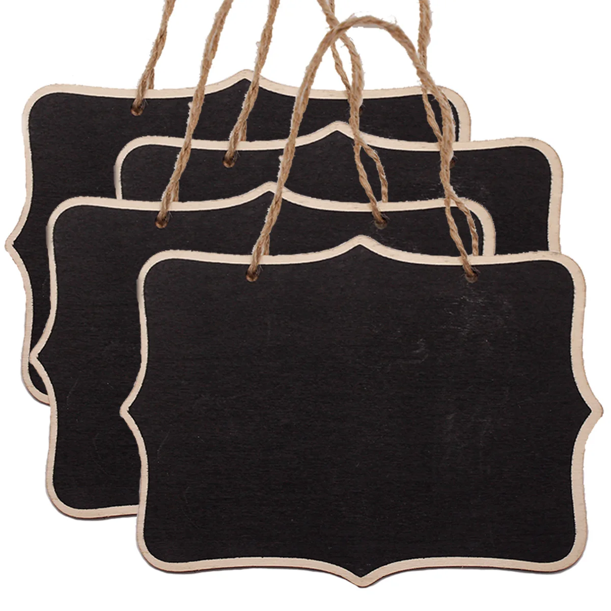 Mini tableaux noirs en bois pour enfants, panneaux de mariage, signalisation, tableau noir, attro, 1600x dessous, X025 cm, 4 pièces