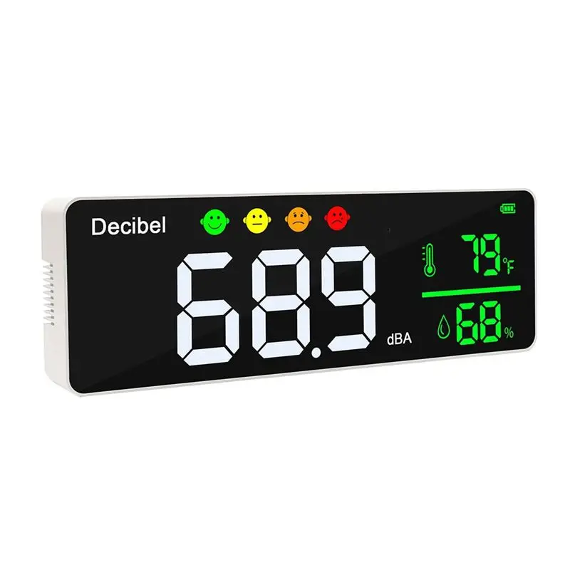 AEE4-3-In-1 Decibel Meter Sound Level Reader + Humidity & Temperature. Classroom Noise Meter, SPL & DB Meter For Wall Mounted