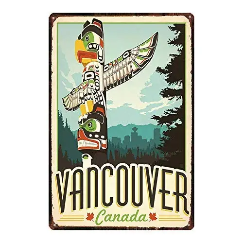 Metall Zinn Zeichen Kanada Vancouver Pub Outdoor Bar Retro Poster Home Küche Restaurant Wand Dekor Zeichen