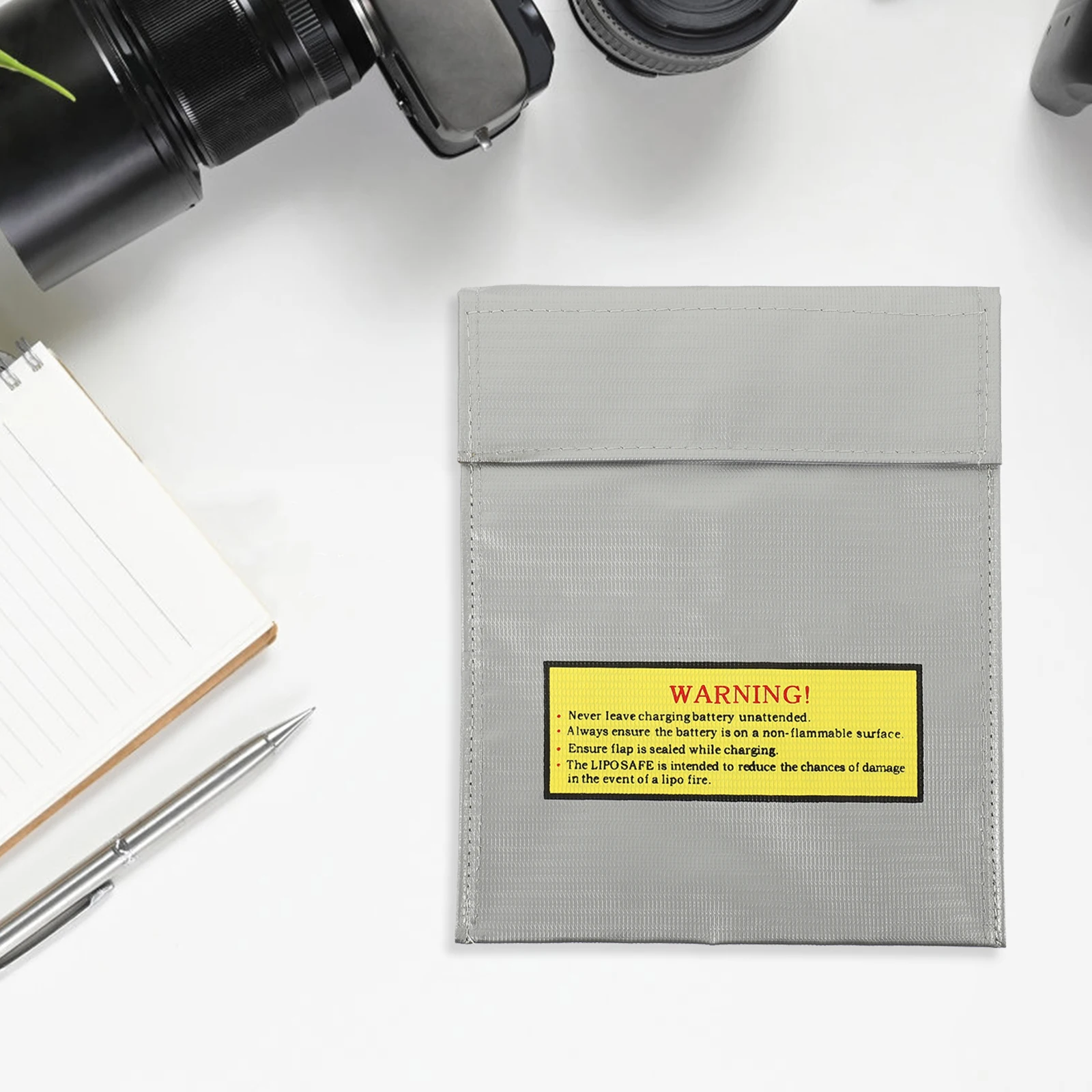 

18x23cm Lipo Bag Silver Fireproof Fiber Safety Lipo Fireproof Bag Storage Pouch For RC Workshop Home Camera Stabilizer