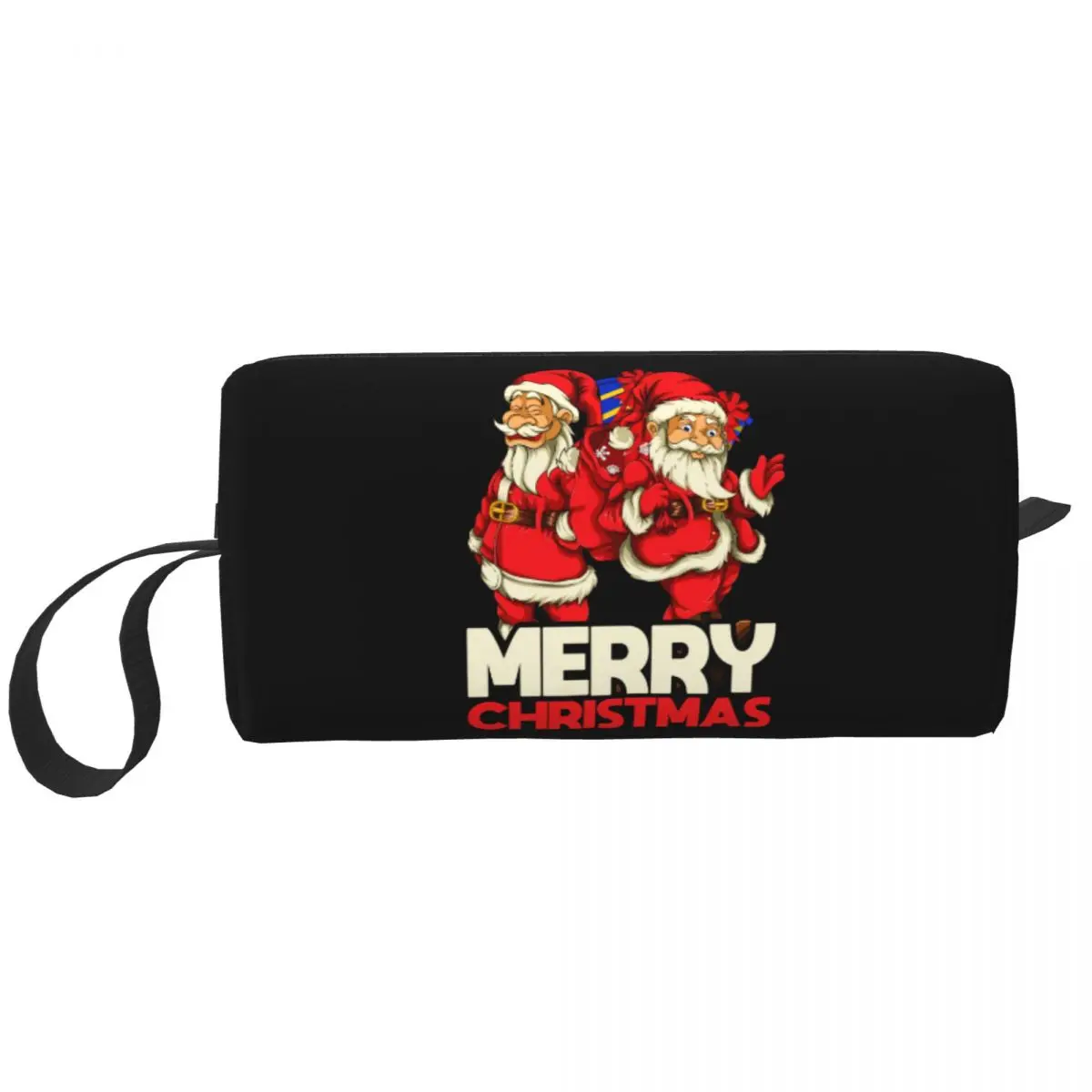 Kawaii Humor Papai Noel Travel Bolsa de Higiene Pessoal Feminina, Feliz Natal, Maquiagem Cosmética, Armazenamento de Beleza, Kit Dopp, Boas Festas