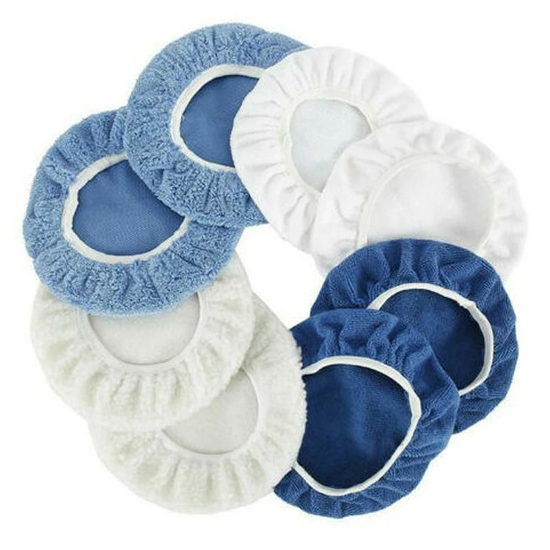 8PCS 9-10 Inch Polishing Waxers Bonnet Set Polisher Pad Cover Buffing Tool-N29R