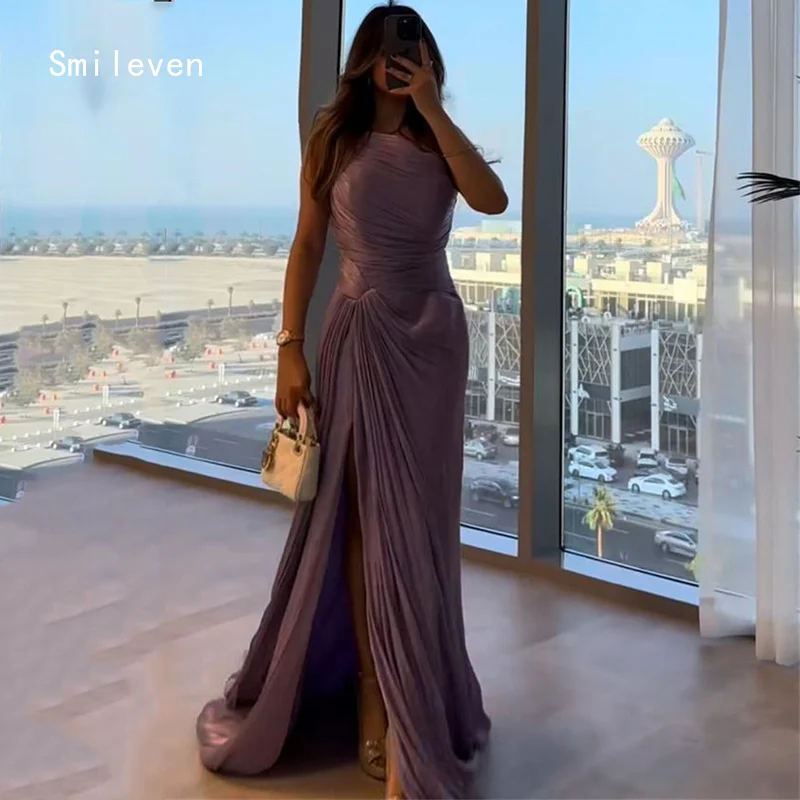 

Smileven Mermaid Shining Prom Dress Scoop Evening Gowns Elegant Luxury Runched Formal Occasion Dress Customized 2026