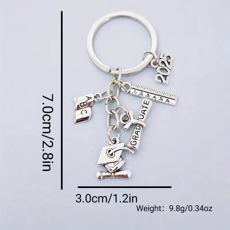 2025 Graduation Ceremony Keychain For Men, Graduation Bachelor Hat Class Emblem Keychain For Backpack