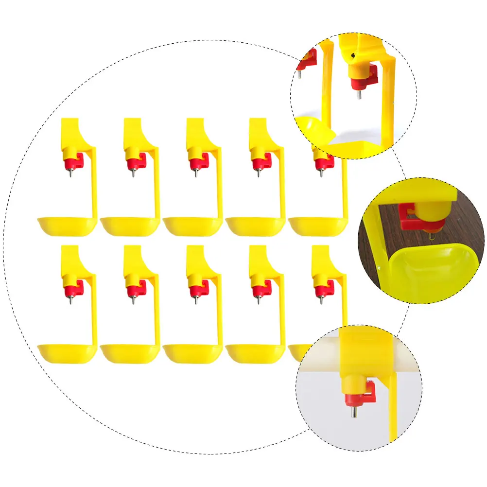 

10pcs Chicken Drinking Fountains Durable Plastic Automatic Waterer For Chickens Ducks Farm Home Use Bright Color Hanging Cup