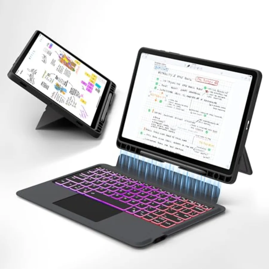 

Чехол-клавиатура Ai Key для Samsung Galaxy Tab S10 Lite/S10 FE/S9 FE 10.9/Tab S9 11: режим DEX одним нажатием, умная сенсорная панель с радужной подсветкой
