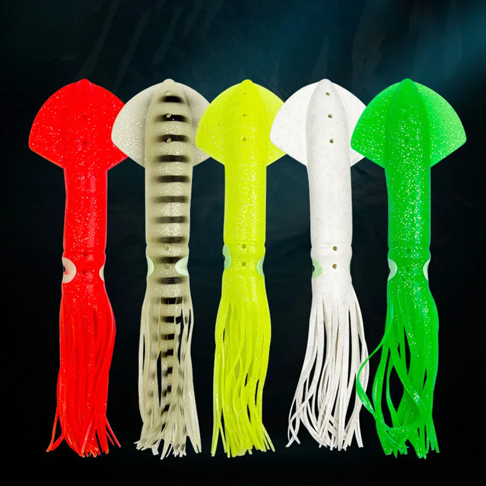 5 قطعة 30 سنتيمتر الصيد لينة السحر مضيئة الأخطبوط الصيد البحري المتذبذب الاصطناعي سيليكون الحبار الطعم الصيد الطعم الناعم للمياه المالحة #5