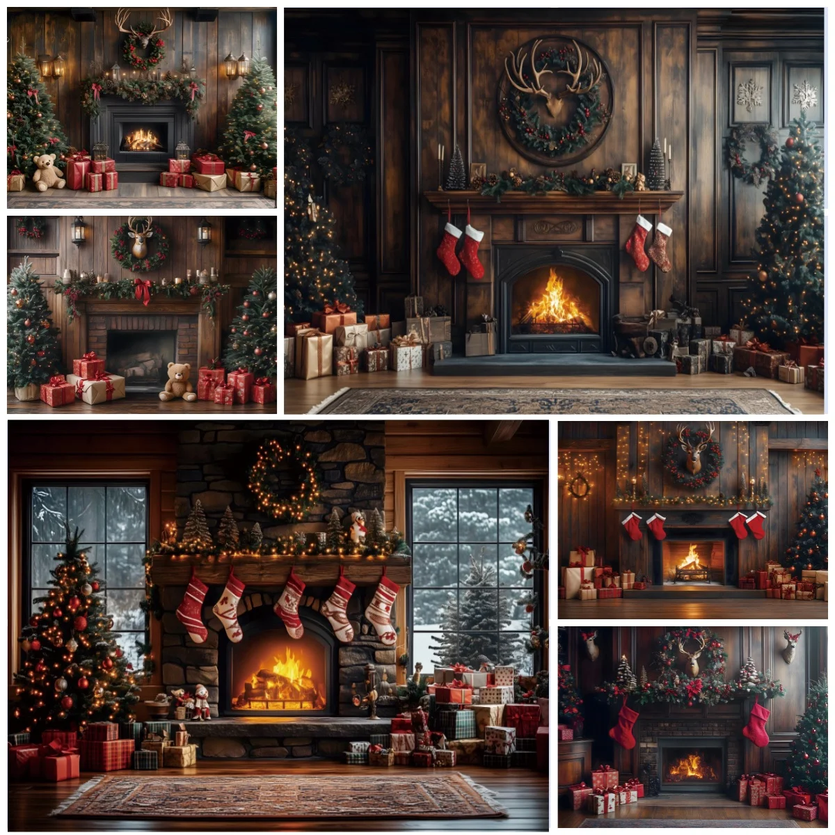 Photography Sport - Fondo fotográfico navideño de Yeele, chimenea,