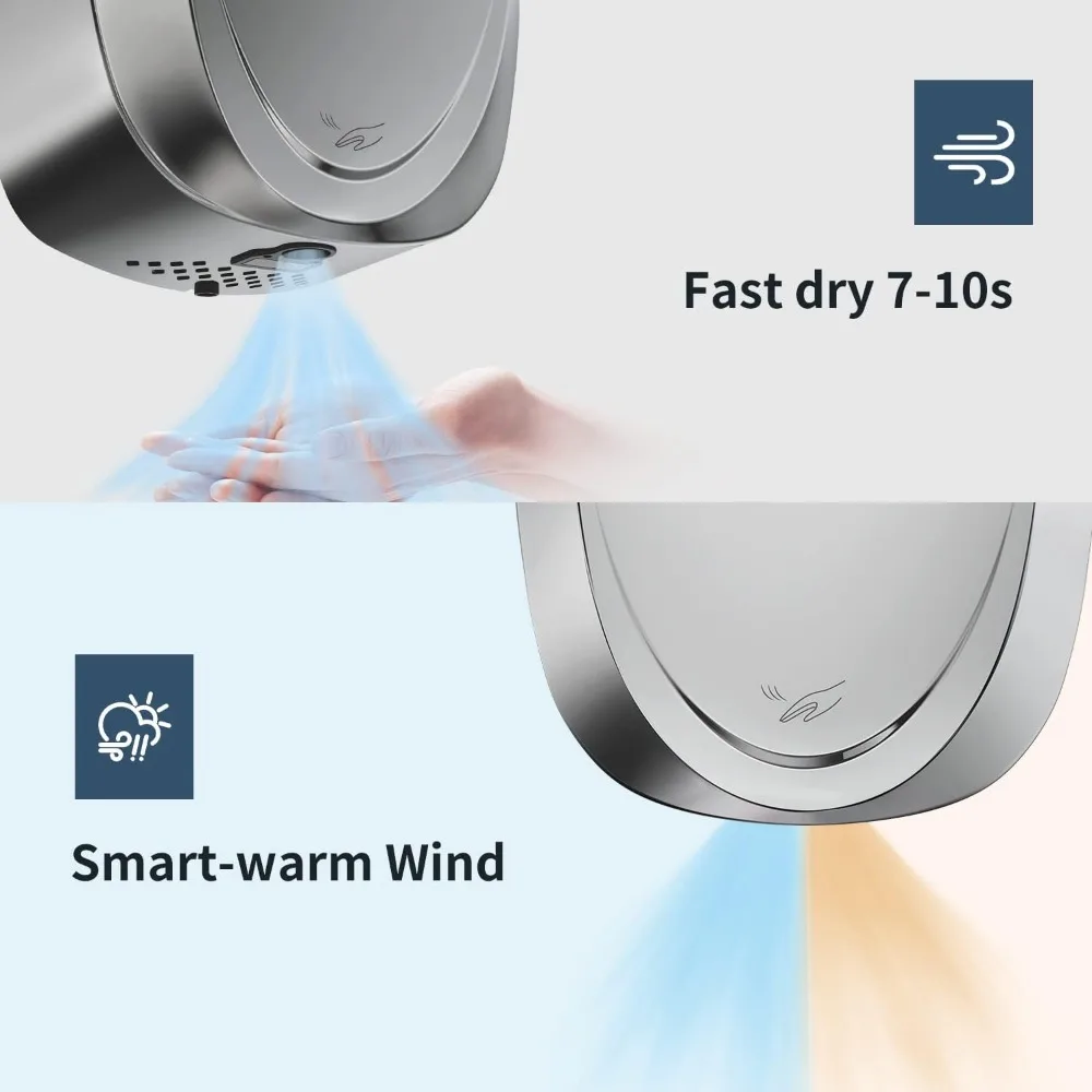 2Pack UL Approved Commercial Hand Dryer with HEPA Filter- Automatic High Speed Stainless Steel Hand Dryers for Bathrooms