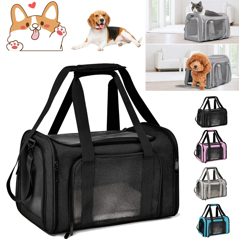 Henkelion Large Cat Carriers Dog Carrier Pet Carrier For Large Cats Dogs Puppies Up To 25lbs, Airline Approved Big Dog Carrier