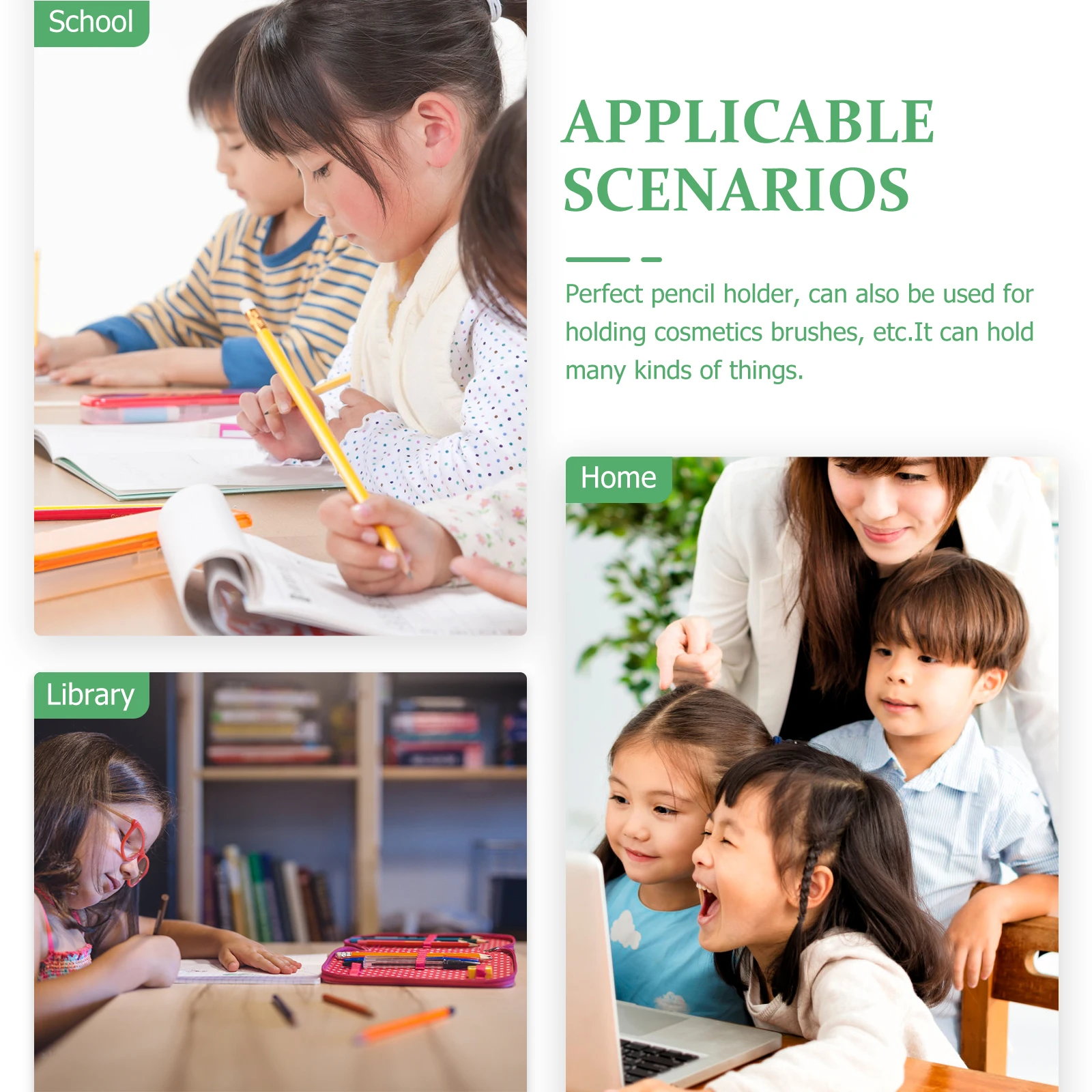 

Kawaii Desktop Pen Holder Clear Acrylic Pencil Container for Makeup Brushes Stationery Organizer Dorm Desk Accessory Sturdy