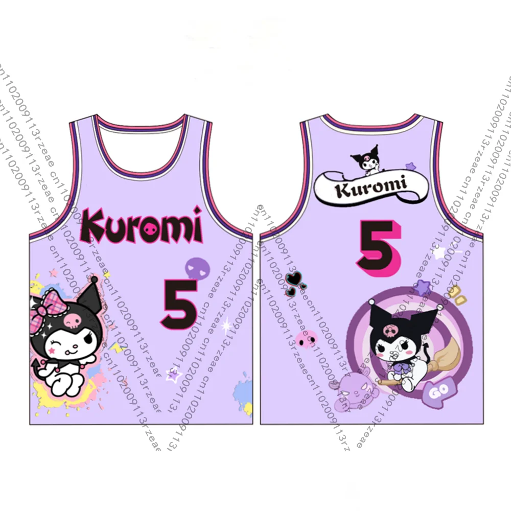 

Sanrio Kuromi 3D Print Cute Y2K Girl Tank Top Basketball Jersey T-shirt Women Loose Breathable Adult Sports Training Vest