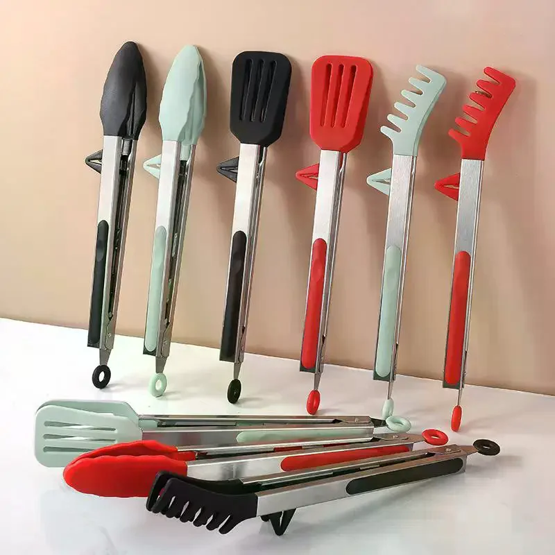 1 Piece Outdoor BBQ Bread Clip High Temperature Resistant Nylon Stainless Steel Food Clip Kitchen Utensil