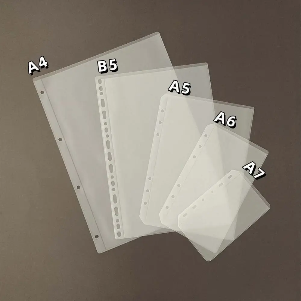 10Pcs Transparent Loose-Leaf Notebook Refill Paper PVC A7 A6 A5 A4 Refill Spiral Page Binder Indexing Cards Binder Pockets