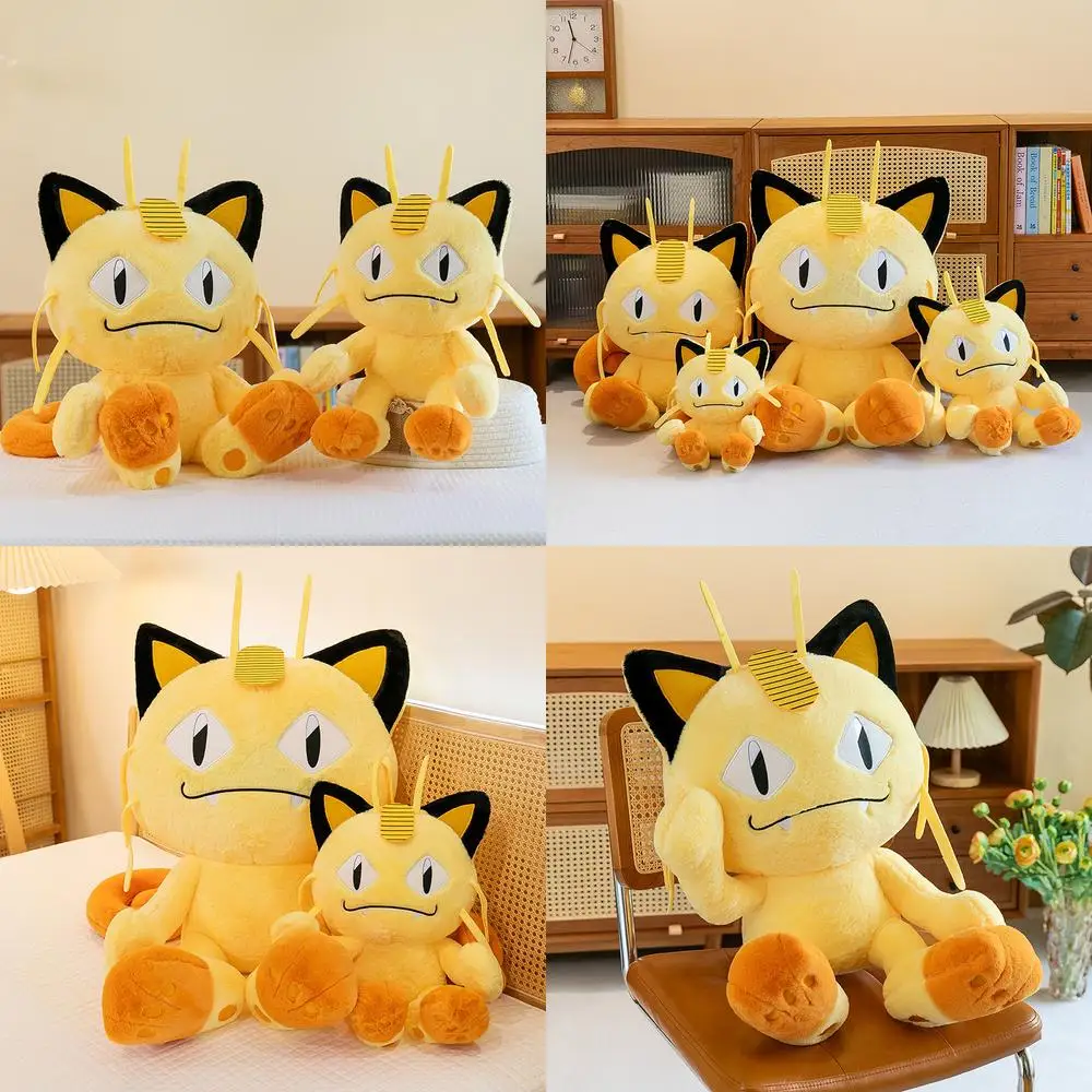 

Kawaii Pokemon Meowth Plush Toy Stuffed Doll Cute Cuddle Pillow for Kids Birthday Gift Soft Anime Character Plushie for Children