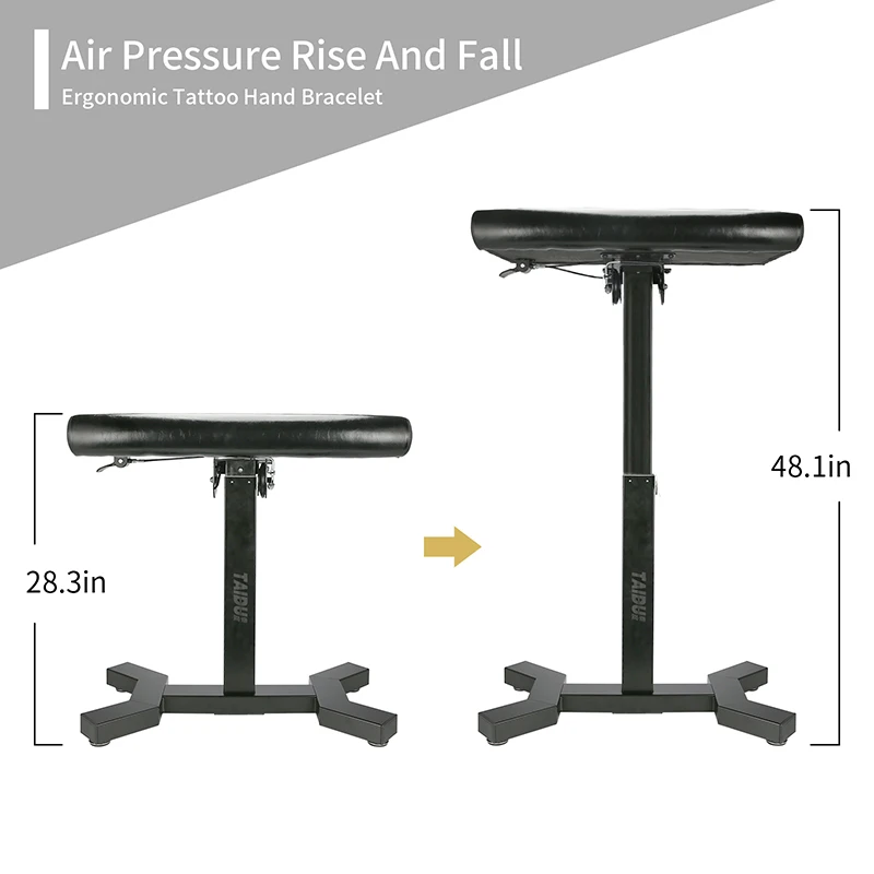 TAIDU ขนาดใหญ่ Tattoo Armrest Air Pressure Lift Dowm Heavy Duty Tattoo Armrest ST28 แผงกว้าง Arm Rest Tattoo อุปกรณ์ Supply