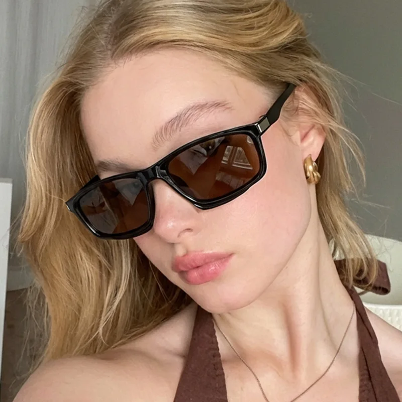 European American Stylish Sunglasses Women Rectangle Shape UV Protection Sun Glasses for Woman Hiking Driving Men Sun Glass