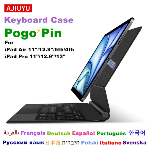Teclado mágico para iPad Air 11 13 M3 M2 M4 Pro 12,9 3. ° 6 5 4 ° 10,9 ""connessione directa de Pin Pogo inteligente retroiluminación multitáctil
