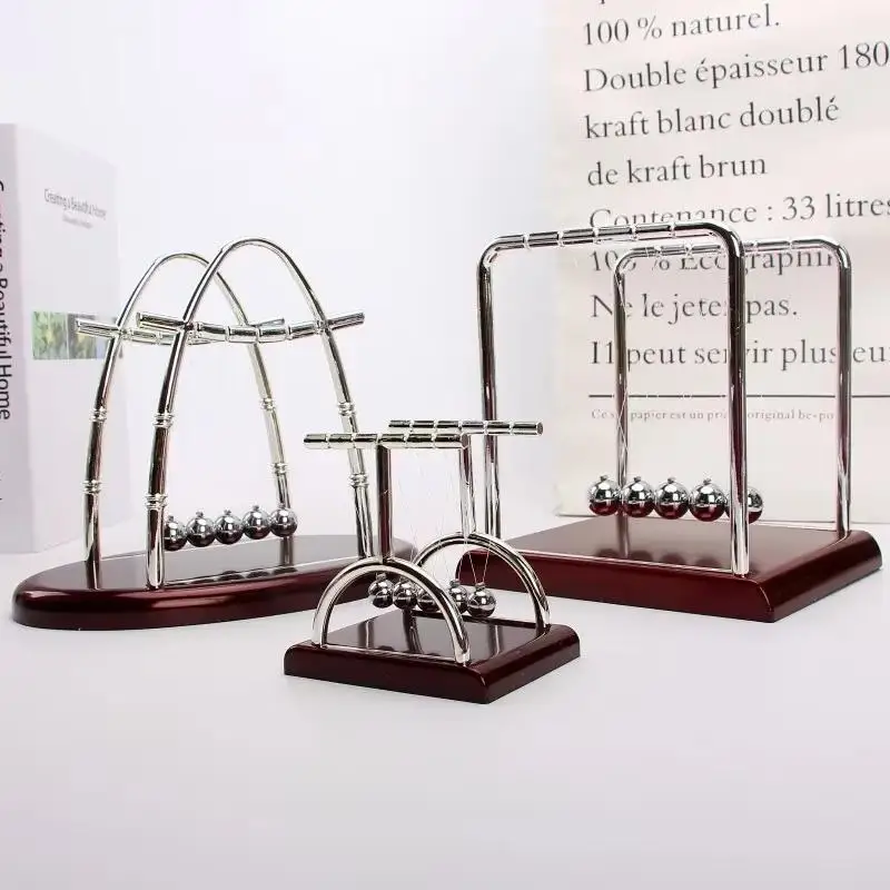 Newton Cradle Metal Balance Steel Balls Physics Pendulum Desktop Decor for Office Stress Relief School Teaching Supplies