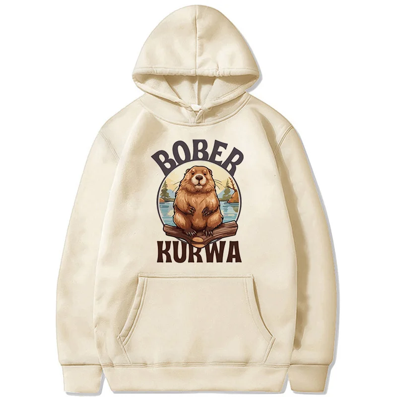 Men Women Fashion Streetwear Bobr Kurwa Harajuku Y2k Hoodies Funny Cartoon Casual Hooded Kurwa Bober Grunge Sweatshirts Clothes