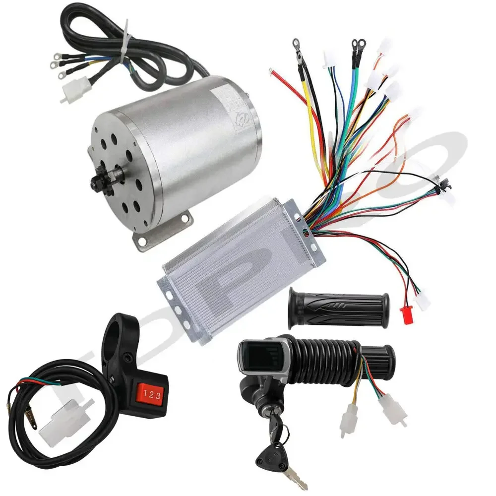 

48VDC 1800W Brushless Motor+Controller LCD Display Throttle Grip w/ key switch for Go karts Scooters Mini bikes