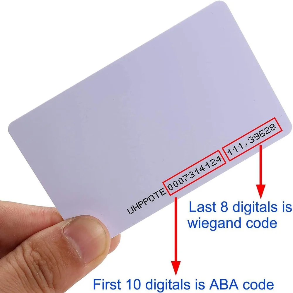 Carte intelligente de proximité RFID ID 125 kHz, 0,8 mm d'épaisseur pour système de contrôle d'accès et présence du temps (letre uniquement)