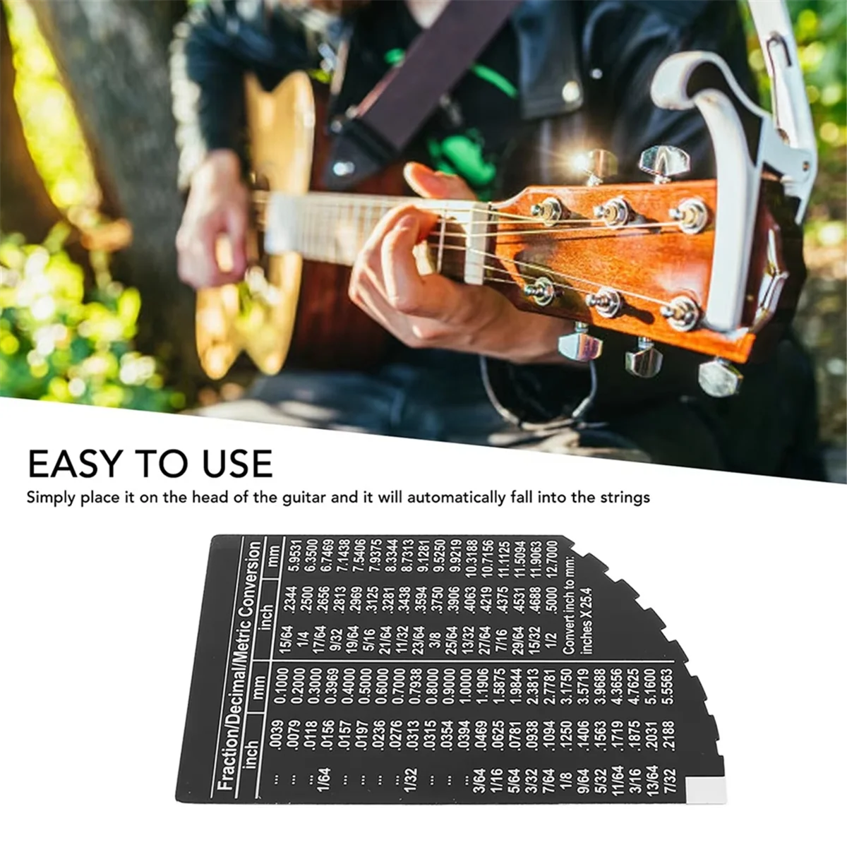 ABLG New String Action Gauge Ruler Guitar Setup Gauge String Fret Luthier Measuring Tool for Electric Acoustic Bass Guitars