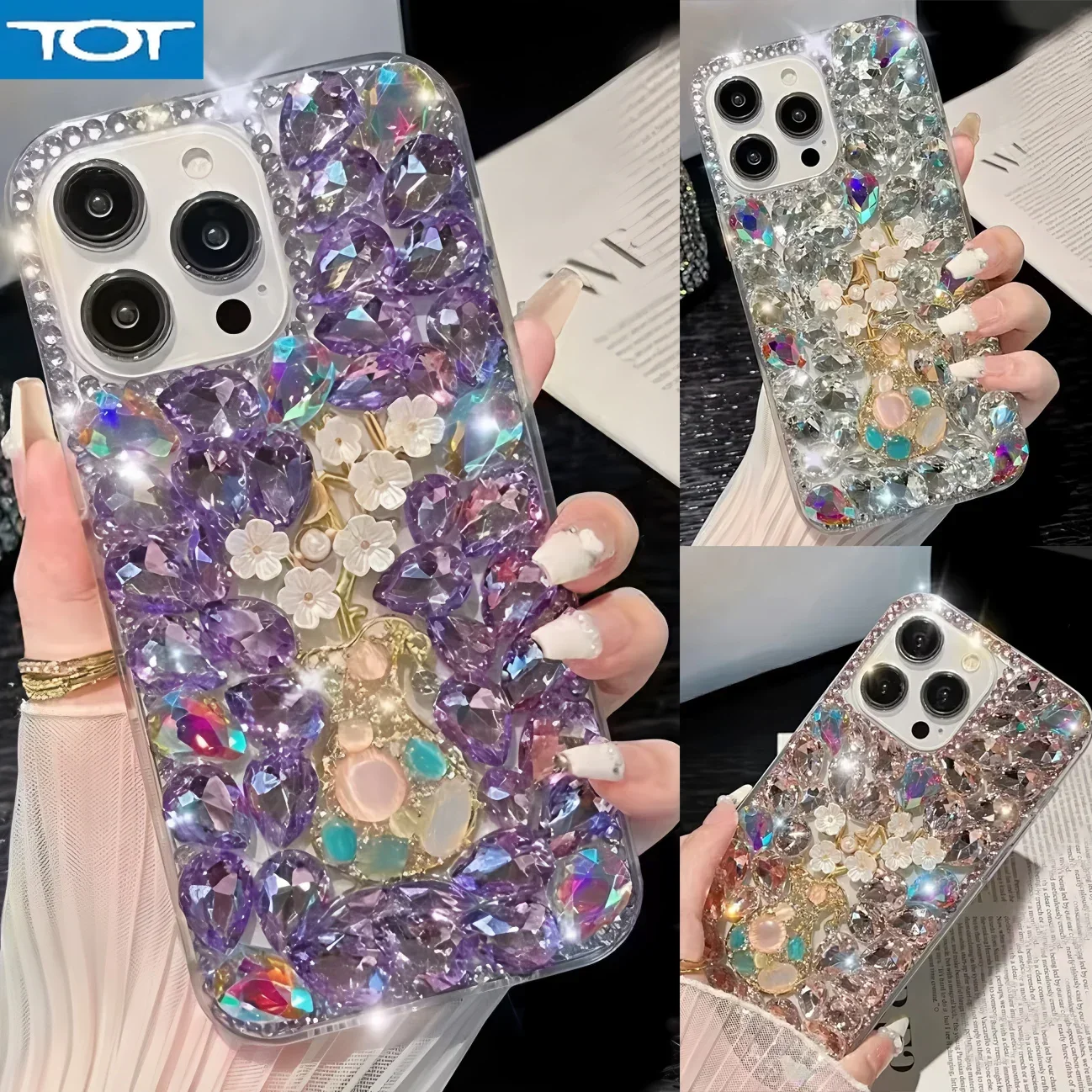 

Чехлы для iPhone 16, 15, 14, 13, 12, 11, 8 7 Pro Max Plus mini X XS XR SE 2020 2022, чехол с бриллиантами для телефона, чехол Sunjolly для iPhone 16