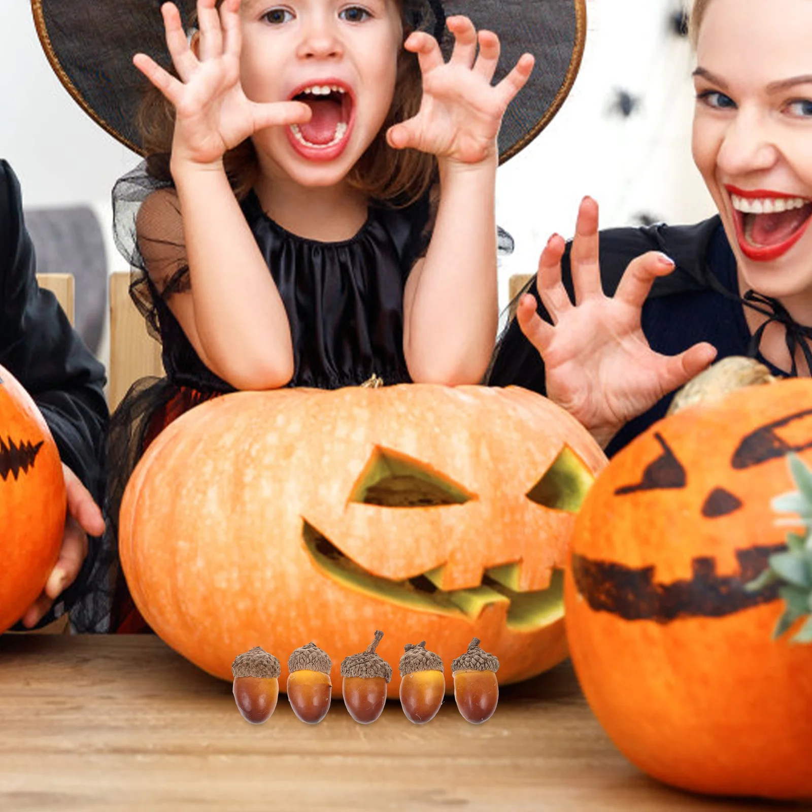 

50Pcs Simulation Acorn Decor Reusable DIY Acorn Ornaments for Christmas Tree Wreath Making Dining Table Decoration