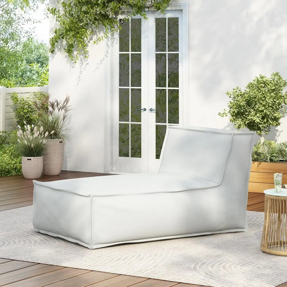 

Weatherproof Outdoor Bean Bag Lounge Chair - Eco-Friendly, Light Gray for Patio, Balcony, Garden, and Poolside Relaxation