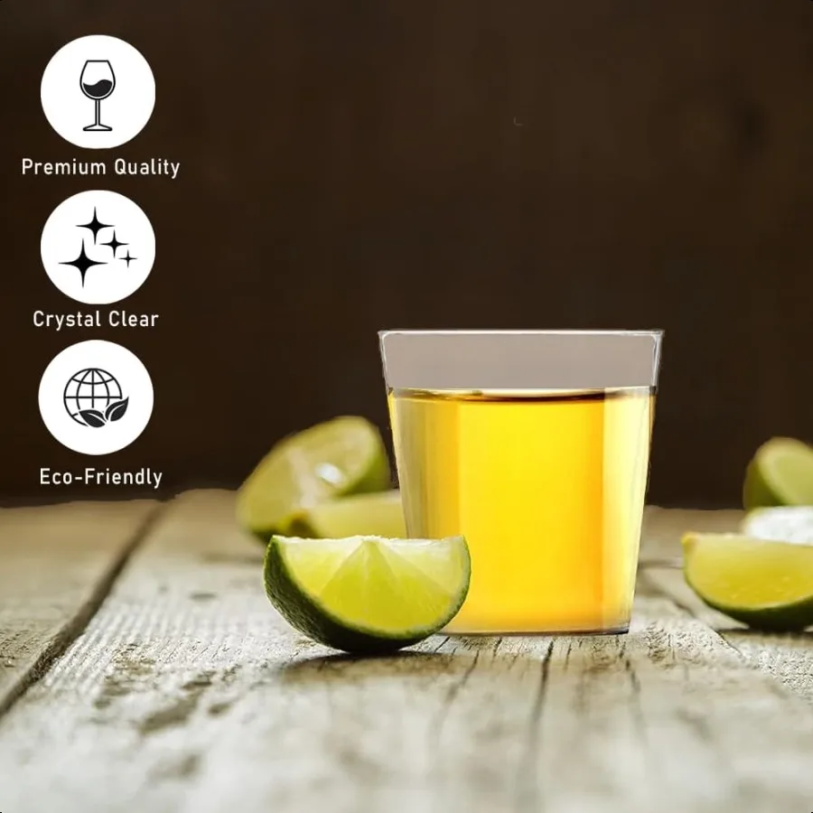 1 أوقية نظارات لقطة 80 كوب من البلاستيك الشفاف الصلب أكواب الحفلات القابل للتصرف أكواب صغيرة كؤوس النار 80 حزمة