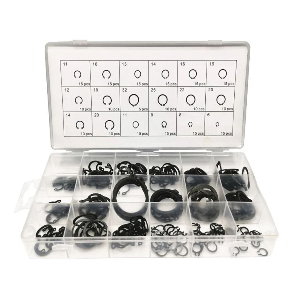 

225PCS E-type Circlip External/Internal Retaining Assortment Set holes Shaft Collar Washer