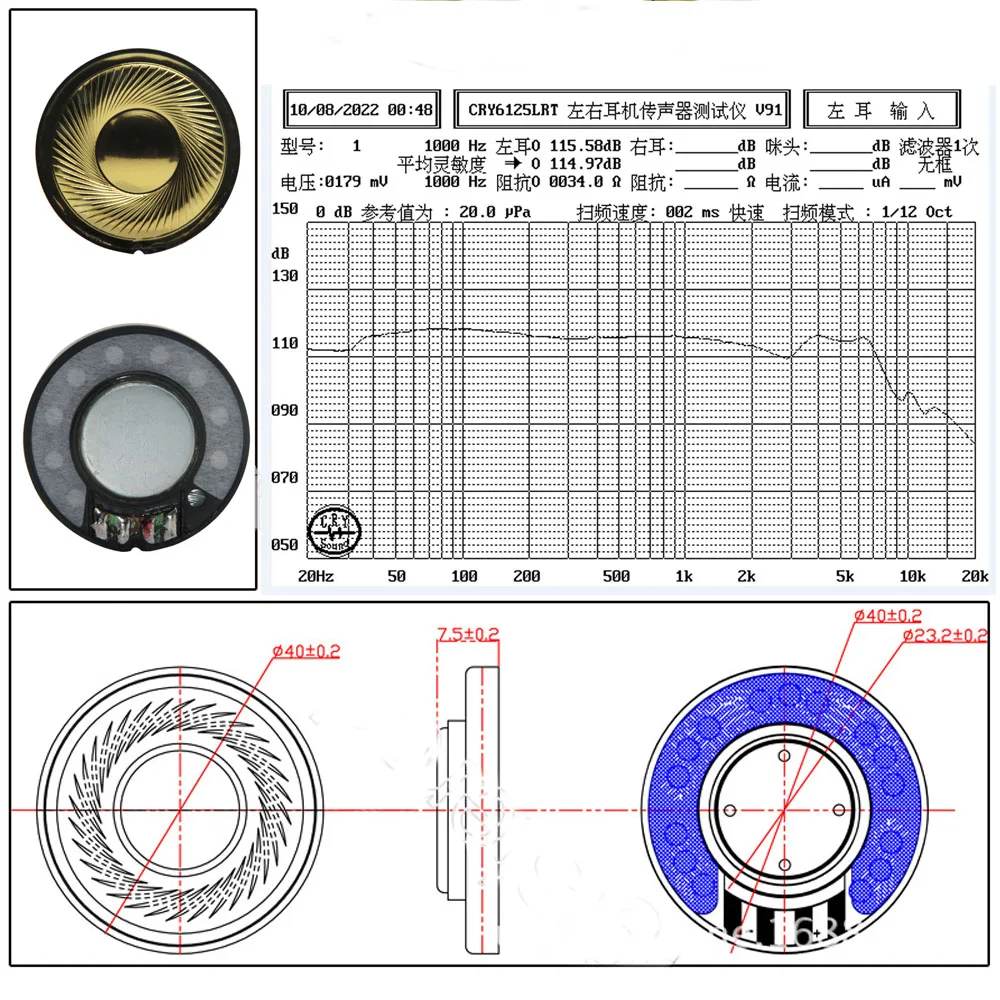 Poyatu DJ1200 Headphone Speaker Unit for Technics EAH-DJ1200 RP-DJ1200  DJ 1210 1205 DIY Hifi Driver Deep Bass Repair Part