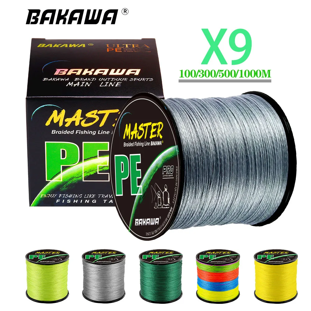 

BAKAWA 9 Strands 500M 300M 1000M PE Braided Fishing Line Sea Saltwater Multifilament Wire 9 Weave Super Strong Durable Pesca