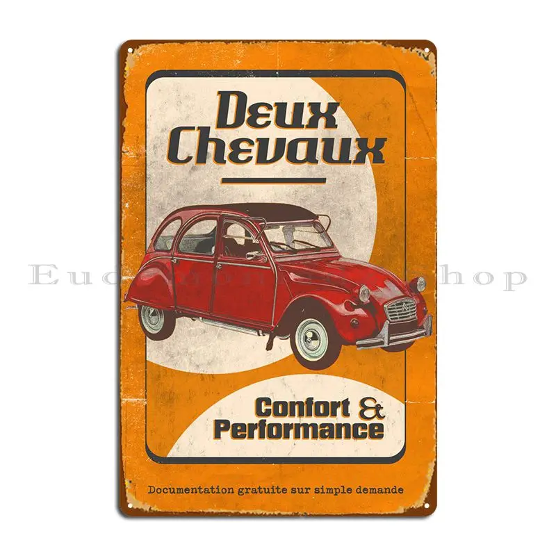 2 Cv Old Advertisement Metal Signs Wall Cave Create Garage Home Club Tin Sign Poster