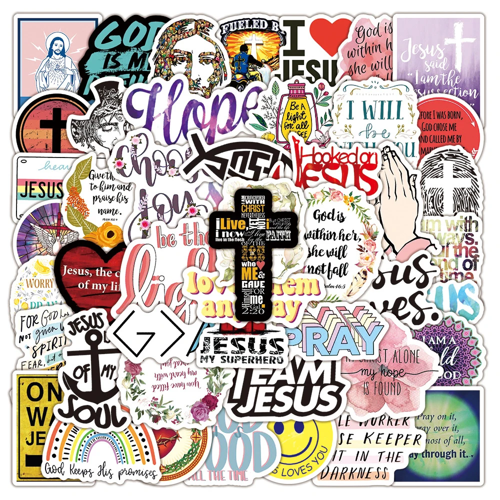 10/30/50PCS Bible Prayer Phrase Jesus Sticker Graffiti for Laptop Luggage Motorcycle Travel Lucky Faith Sticker Decals Wholesale