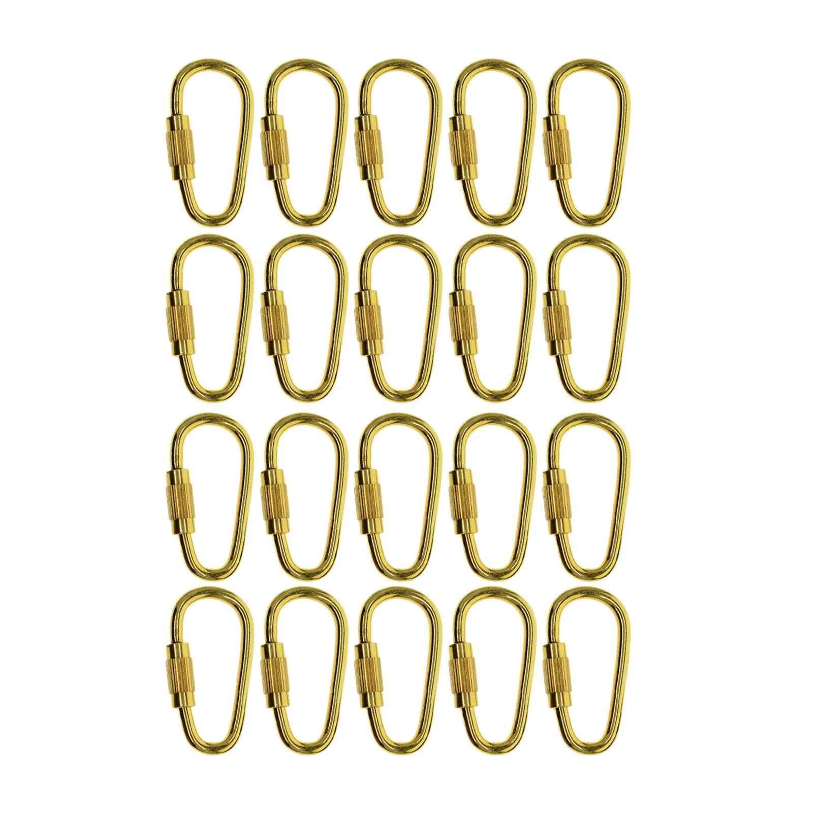 20Pcs Mini Locking Carabiner DIY Keychain Jewelry Clasps Hooks Quick Release