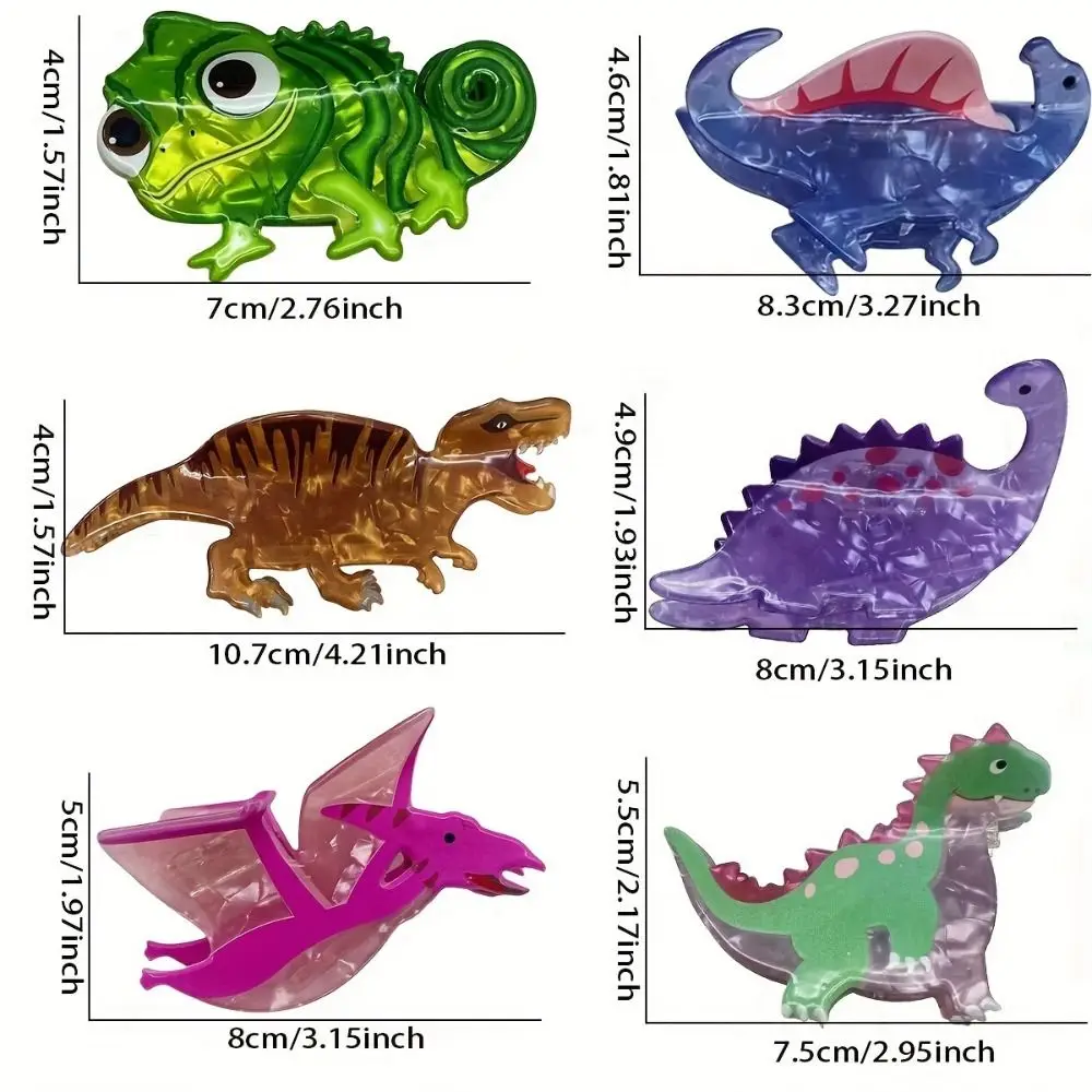 لطيف الاكريليك ديناصور مخلب شعر الكرتون مضحك الحرباء كراب مقاطع الشعر ذيل حصان حامل للنساء الفتيات إكسسوارات الشعر