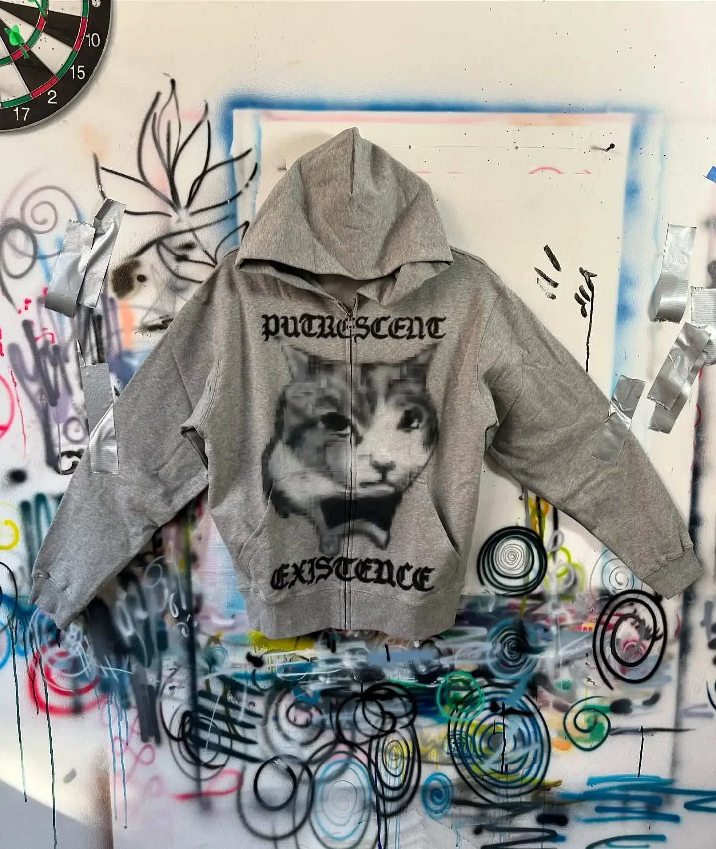 Nueva sudadera informal con estampado de gato de cabeza grande y cremallera, ropa de calle promocional Harajuku, sudadera gótica de Hip Hop Y2k, sudaderas con capucha, ropa para hombres y mujeres