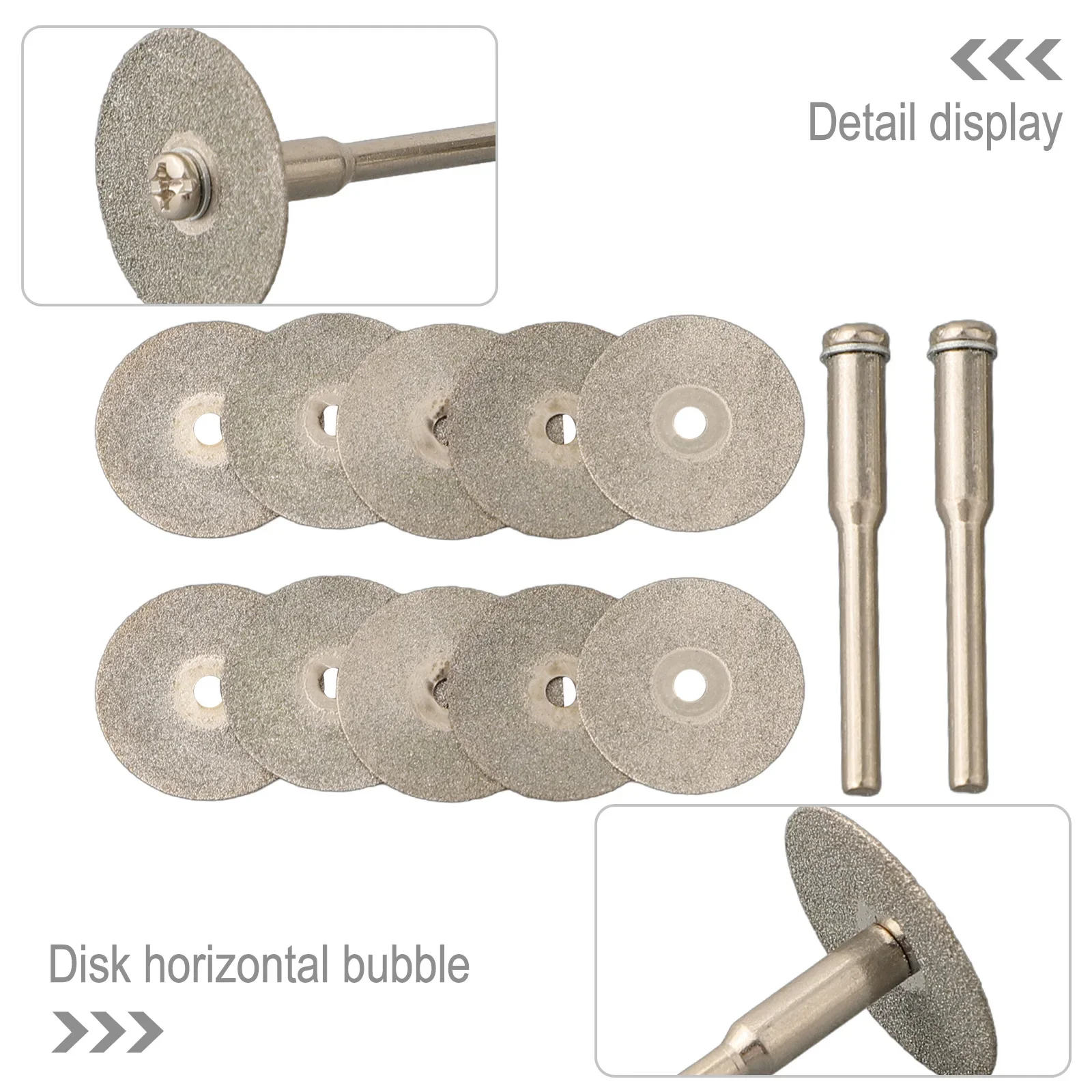 Cutting Blade Disc Drill Rotary Tool Arbor Shafts Cutting Discs Diamond 10*Cutting Discs 2*Arbor Shafts Craft Work