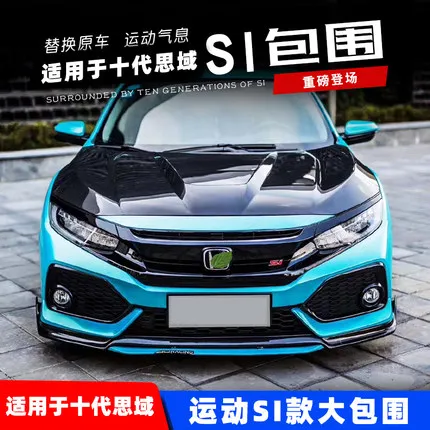 Car Body Kits Modified Upgrade to Civic SI Style  Kit Front Bumper Rear  For Honda 10th