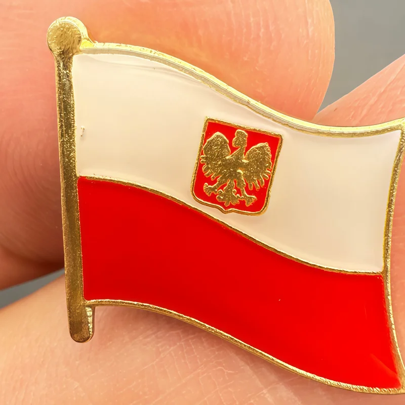 Poland Flag Metal Soft Enamel Lapel Badge Pins Brooches