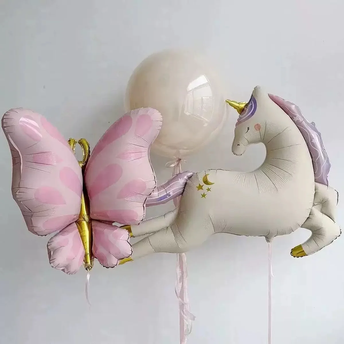 Vintage Einhorn und Rosa Schleifenballon-Set Waldprinzessin-Thema Ballondekoration Geburtstagsfeier Hochzeitsparty Ballons – Detail 6