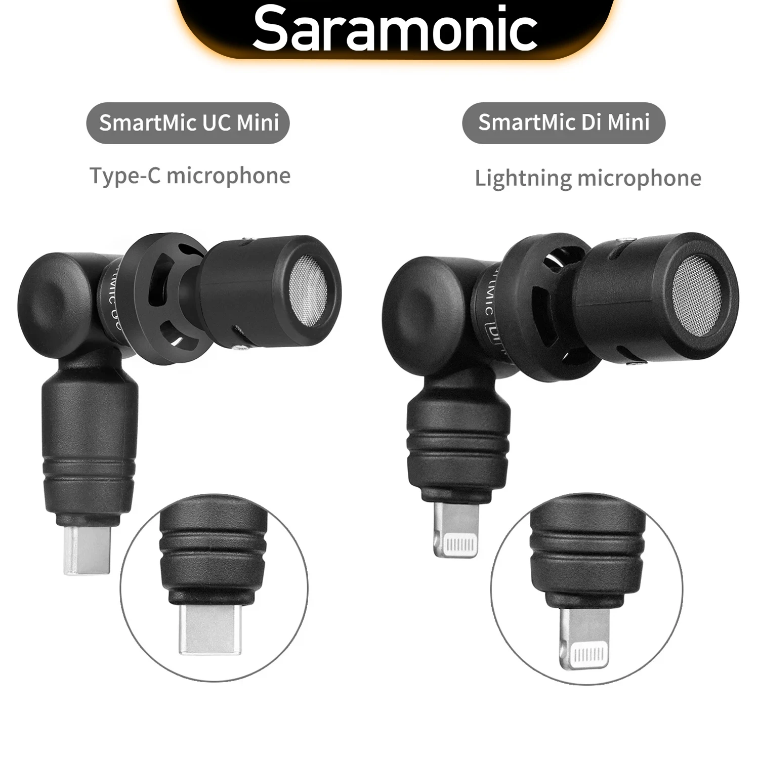 Saramonic SmartMic Di/UC Mini Condenser Plug and Play Microphone for iPhone Android Smartphones PC Computer DSLR Cameras Youtube