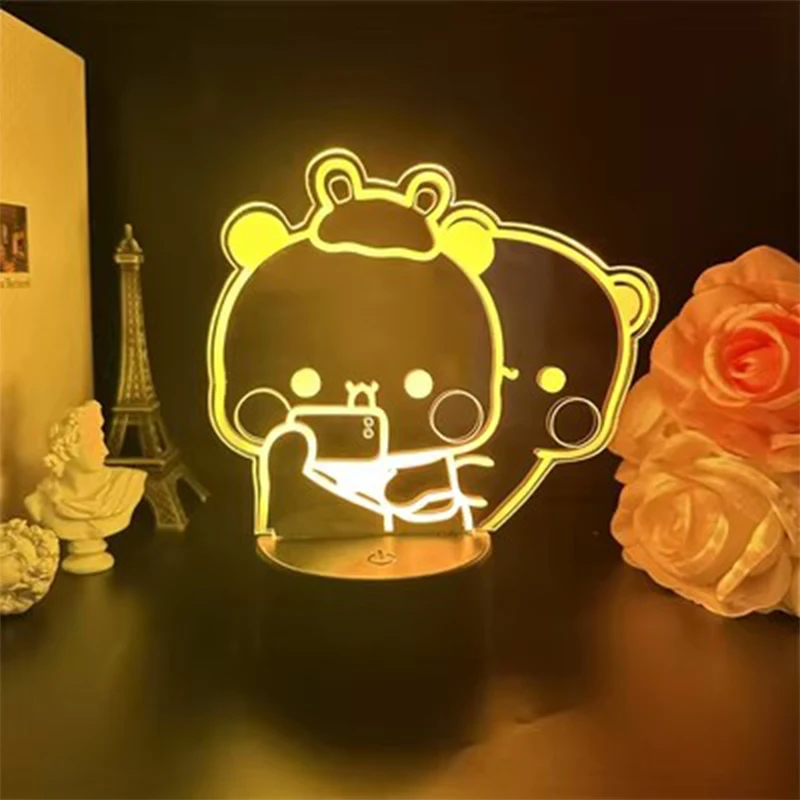 Bubu Dudu Led Night Light telecomando Bear Panda figure lampada USB 16 colori regolabile Cartoon Nightlight Gif decorativo per la casa