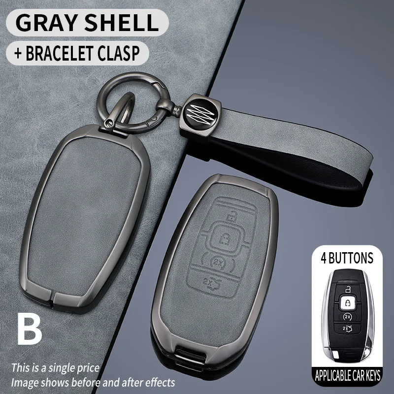 

Zinc Alloy Car Smart Key Case Cover Protector Holder Shell For Lincoln Continental MKC MKZ Navigator 2017 2018 2019 Accessories