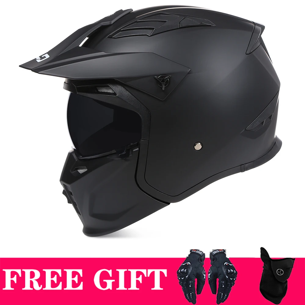 

Detachable Fashion Design Helmet Genuine Streetfighter Retro Full Face Motocross Helmet Capacete De Moto Jet ECE Four Seasons