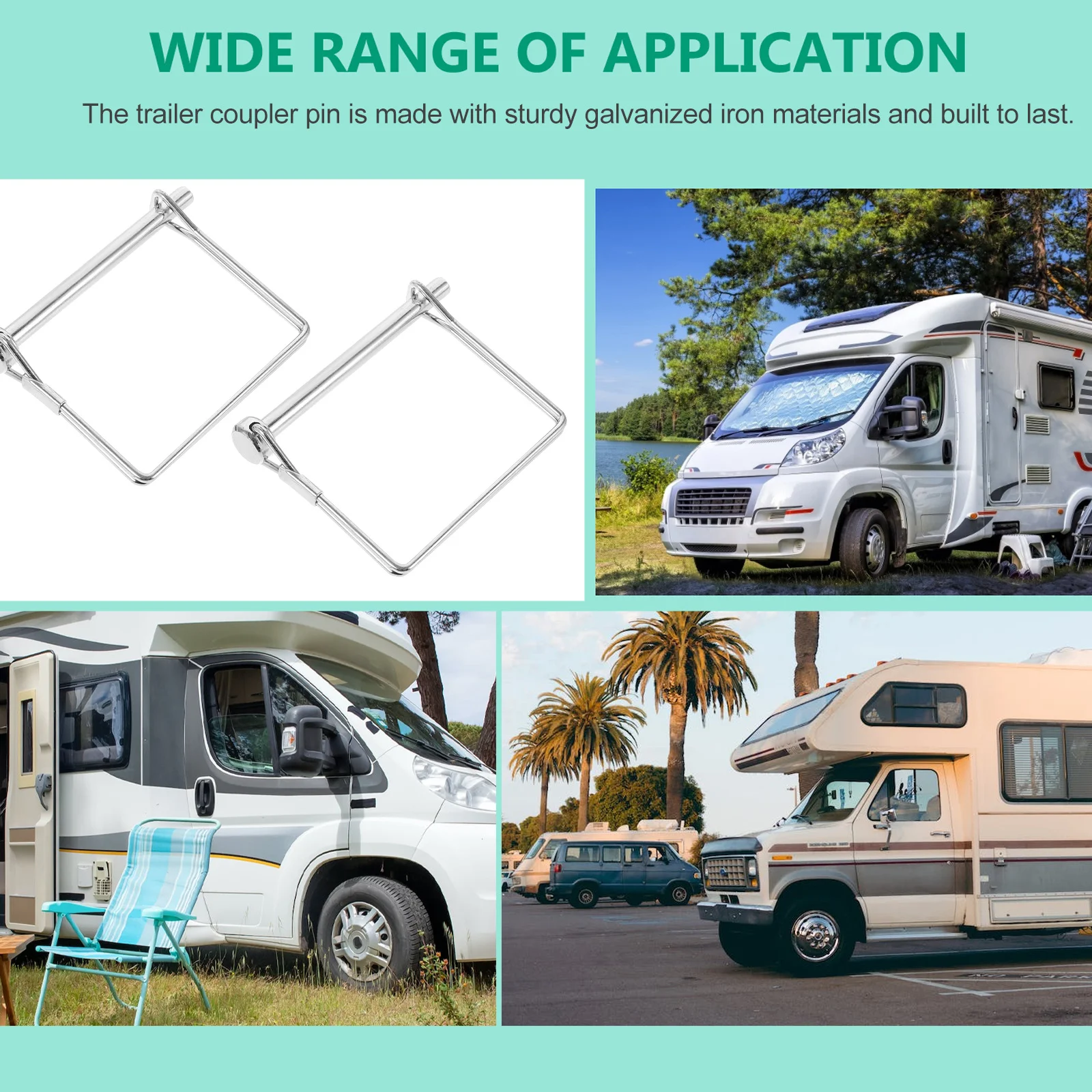 

8 шт., оцинкованный железный предохранительный соединительный штифт, фиксирующий фиксатор муфты прицепа, фиксатор провода для буксировочного фиксатора провода