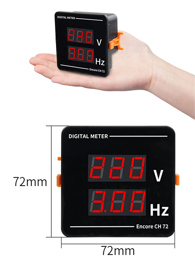 3 in1 AC50-500V voltmetro amperometro misuratore di frequenza 10 ~ 99.9Hz LED tensione corrente Hz Tester per Inverter stabilizzatore di tensione