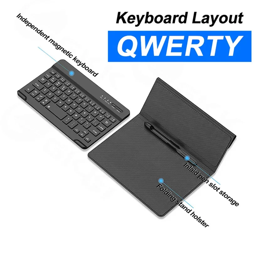 Luxury Leather Fold Stand Keyboard For Samsung Galaxy Z Fold 2 3 4 5 Bluetooth Wireless Keyboard With Stand Pen Slot Case Cover